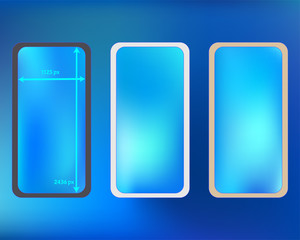 Mesh, azure colored phone backgrounds kit.