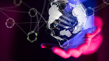 Social network background . Mixed media