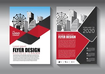 Business abstract vector template. Brochure design, cover modern layout, annual report, poster, flyer in A4 with colorful triangles, geometric shapes for tech, science, market with light background