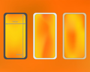 Mesh, yellow colored phone backgrounds kit.