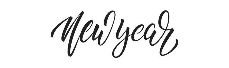 New Year. Lettering calligraphy design for New Year celebration