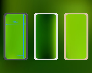 Mesh, green colored phone backgrounds kit.