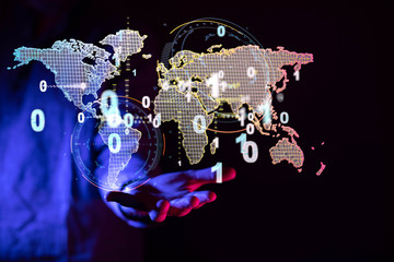 Obraz premium Global network and data exchanges over the world