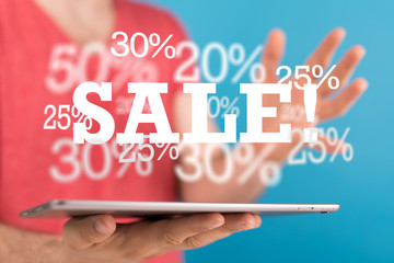 percent shopping digital in hand