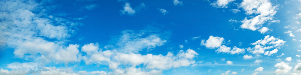 Panorama sky with cloud on a sunny day. Beautiful cirrus cloud.