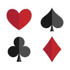 Poker flat icon card suites game and sign symbol logo illustration design