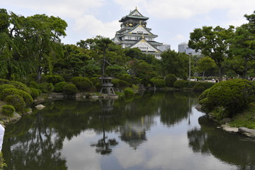 Fototapeta na wymiar Osaka castle at Kansai region, Osaka, Japan 