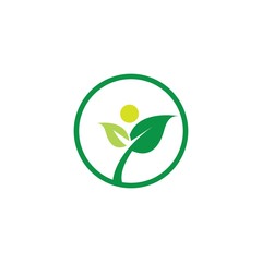 Tree leaf vector logo design, eco-friendly concept