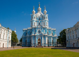 Orthodox Smolny Cathedral. St. Petersburg. Russia