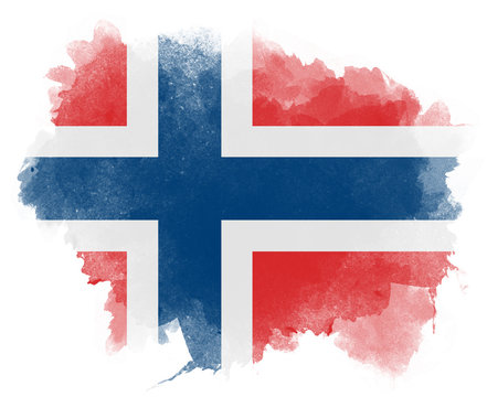Norway watercolor flag