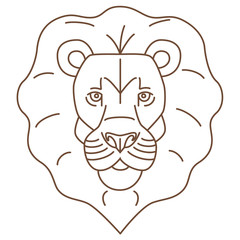 Flat stroke lion for t-shirt