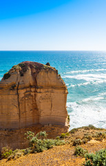 Twelve Apostles Marine National Park, Victoria, Australia. Copy space for text. Vertical.