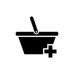 Market Basket Icon Vector. Shopping Basket Template Flat Design