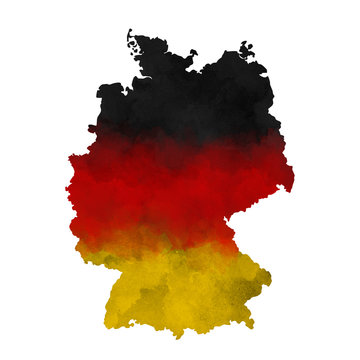 Watercolor map Germany 