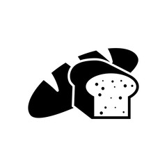 Bread icon vector logo template. Flat vector illustration in black on white background. EPS 10
