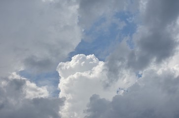 Dark clouds before the start of afternoon thunderstorms