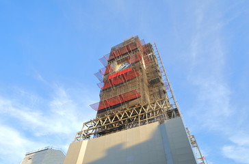Big Ben with scaffolding London England