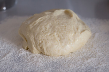 Food, dough for bread and pizza
