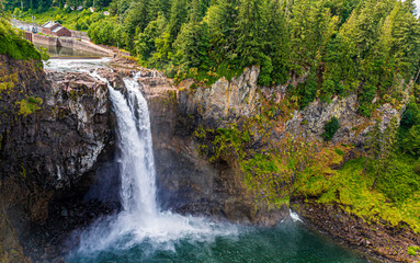Fototapeta na wymiar View of Snoqualmie Falls, near Seattle in the Pacific Northwest