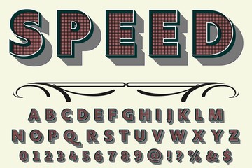 3d  classic font handcrafted typeface vector vintage named vintage speed