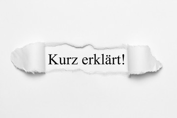 Kurz erklärt!