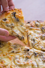 Food, Italian pizza with mushrooms