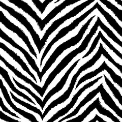 Seamless pattern with zigzag zebra fur print. Vector wallpaper. Exotic wild animalistic skin texture.