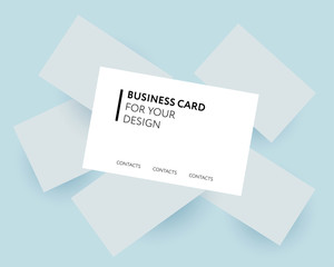 Business card set mock up on blue background collage