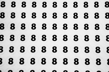  number 8 or ten and white background.