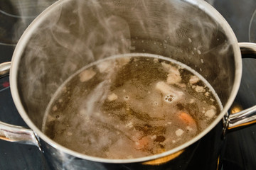 Cooking homemade beef soup
