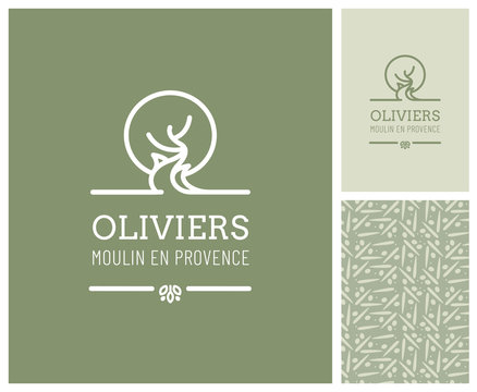 dessin d'olivier pour producteur huile d'olive, hébergement de tourisme, région provence, pépiniériste