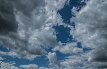 Dramatic cloudy sky, Nature background with stormy clouds, Hope concept.