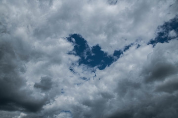 Dramatic cloudy sky, Nature background with stormy clouds, Hope concept.
