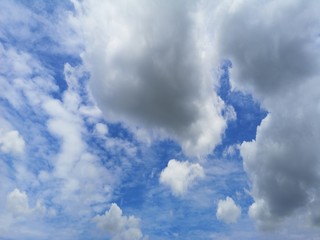 Altostratus white clouds in the blue sky natural background beautiful nature environment space for write