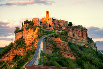 Obraz premium Civita di Bagnoregio is a town in the Province of Viterbo in central Italy. Was founded by Etruscans more than 2,500 years ago.