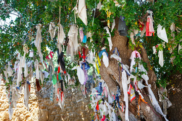 One of the unusual shrines of the Christian world - the Catacombs of St. Solomonis, Paphos, Cyprus.