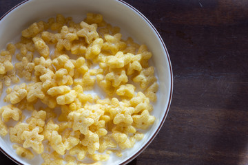 Delicious honey star mix with fresh milk.