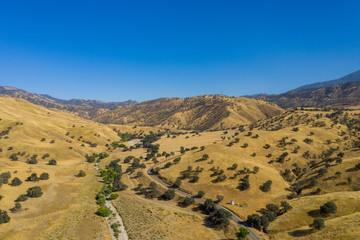 aerial view of golden mountains