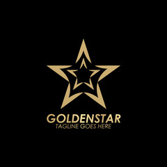 Golden star logo design vector template