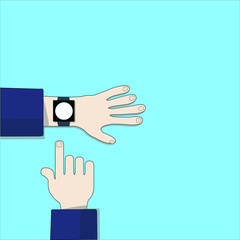 The image of a businessman to the time