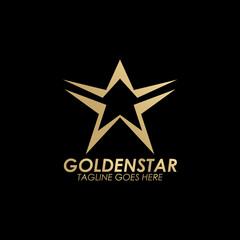 Golden star logo design vector template