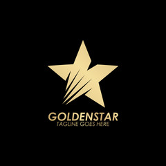 Obraz premium Golden star logo design vector template