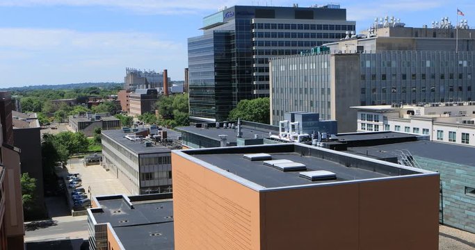 View at New Haven, Connecticut city center 4K