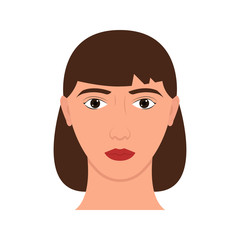 Girl head avatar flat icon, woman vector illustration isolated on white background