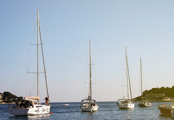 Fototapeta na wymiar Hvar town sea marina