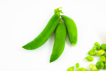 harvest of fresh green peas and broad beans
