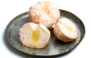 Sour cabbage isolated on white background