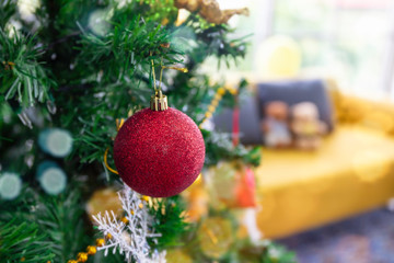 Christmas tree and decoration with copy space for your text.