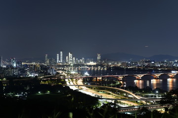 view of city of seoul at night  한국 서울 야경