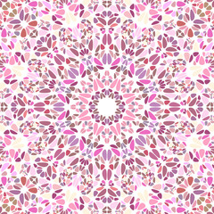 Oriental dynamic round mosaic mandala background design - colorful floral psychedelic abstract vector graphic